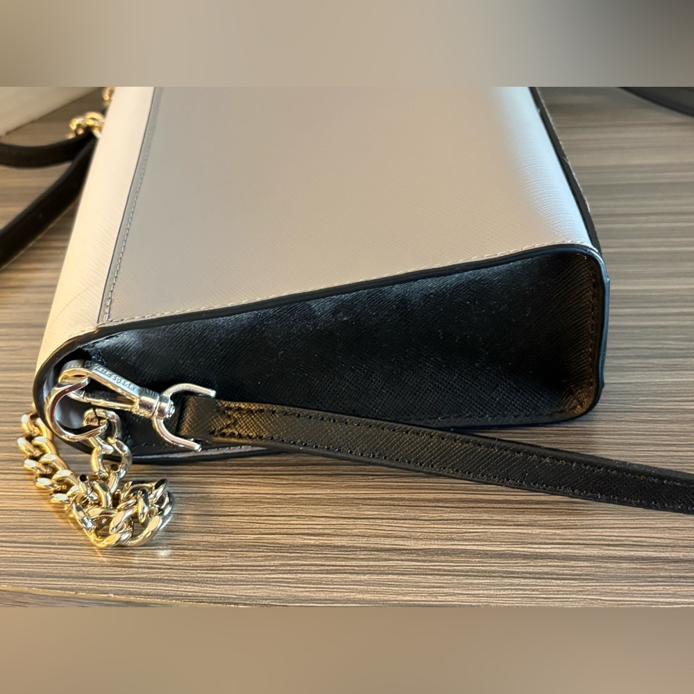 Kate Spade Carson Crossbody Bag Grey Black Convertible Chain Strap Colorblock - Picture 7 of 12